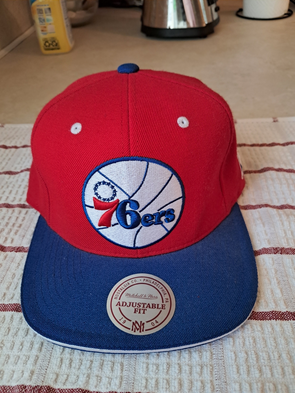 Mitchell & Ness Philadelphia 76ers NBA Adjustable Snapback Hat Red Blue